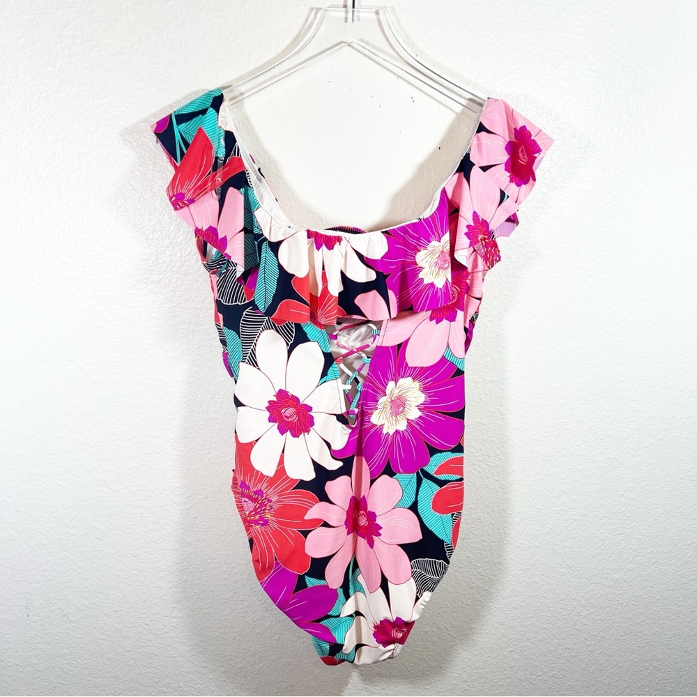 La Blanca In Full Bloom Ruffle One Piece Swimsuit Floral 14 NWT - Picture 5 of 7
